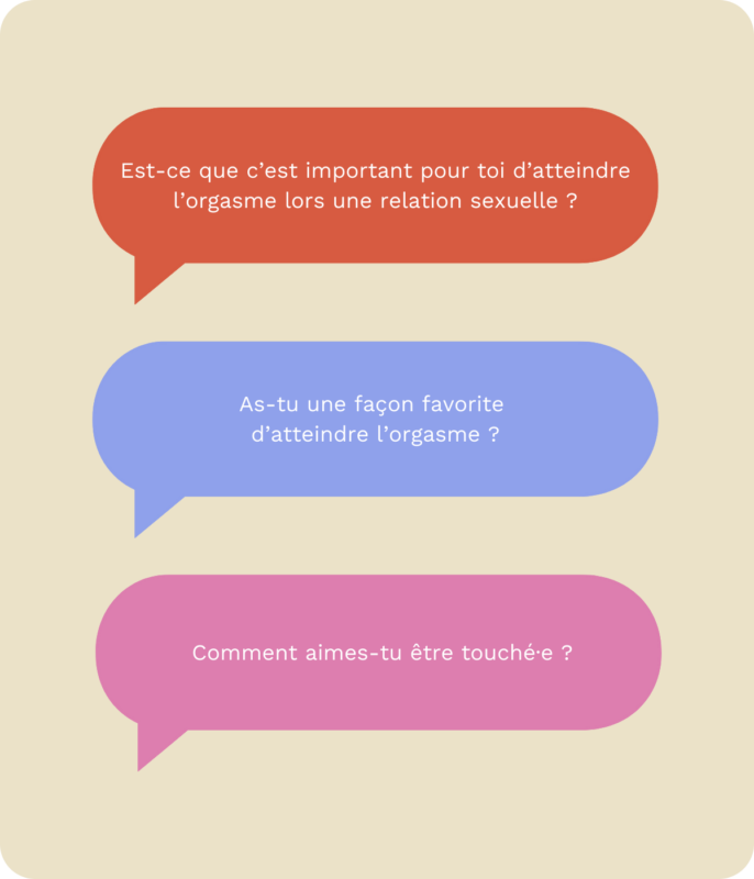 Exemples de questions à poser à tan partenaire par rapport à ce qui te fait jouir